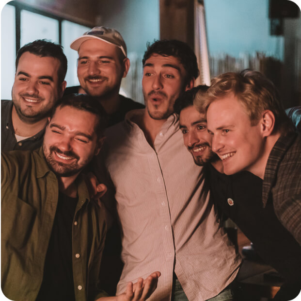 Gitpod team members taking a selfie.