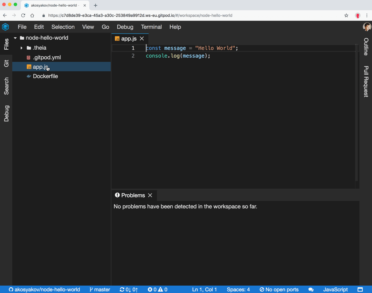 How to share a Gitpod workspace Snapshot