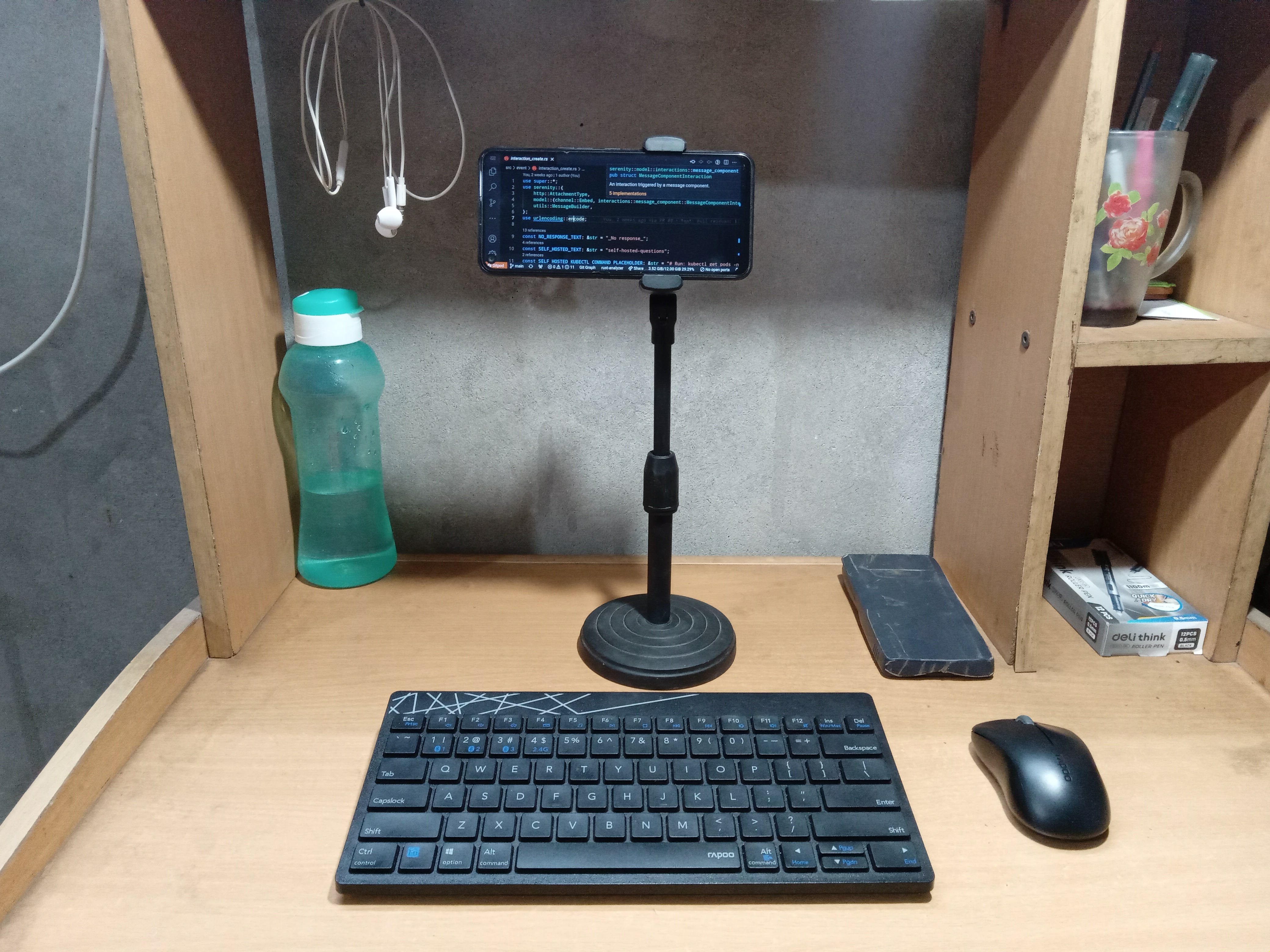This is how my setup used to look like! My android phone with a bluetooth keyboard and mouse