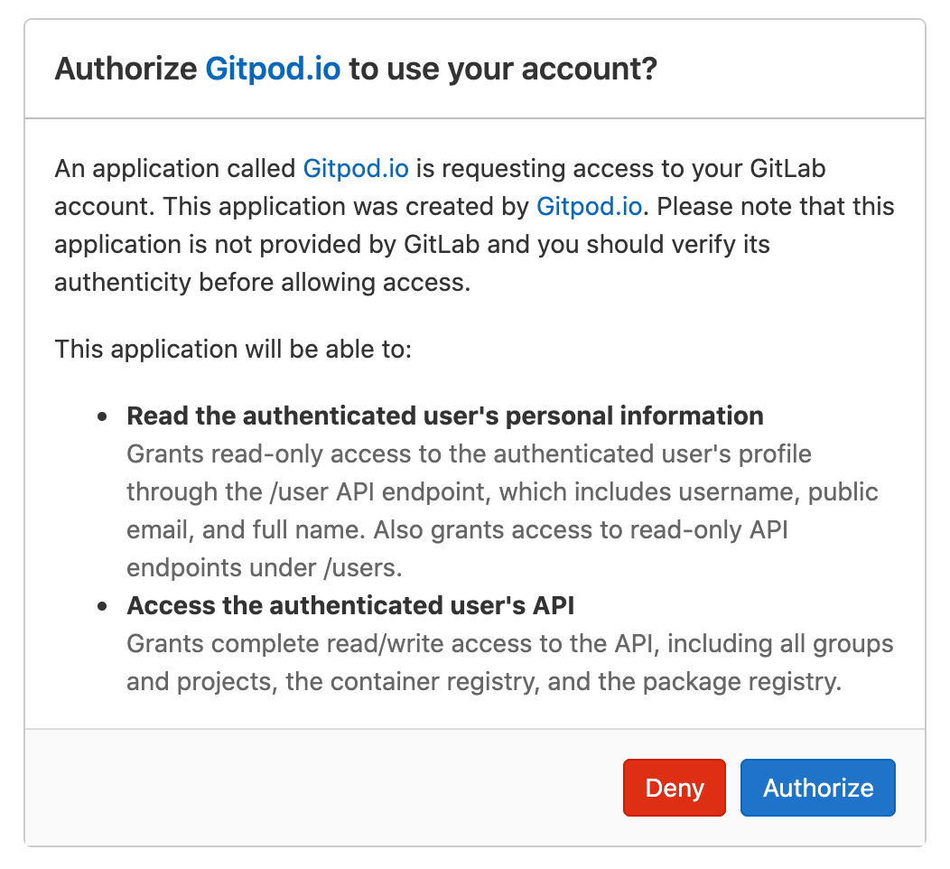 GitLab: Authorize Gitpod