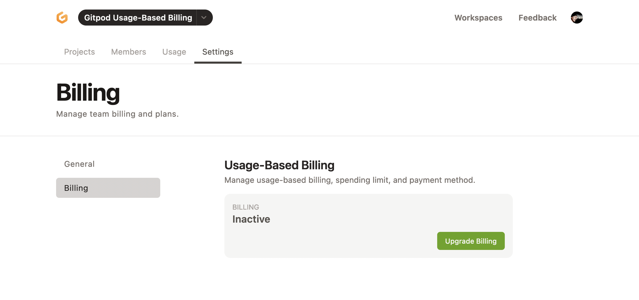 Configure Team Billing