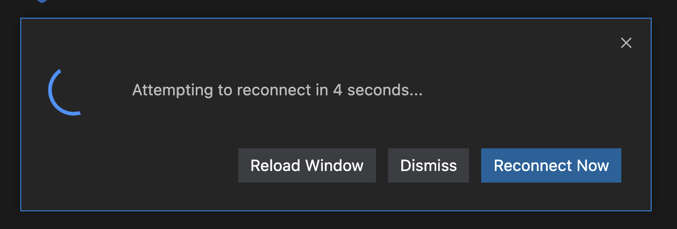 VS Code Desktop attempting to reconnect
