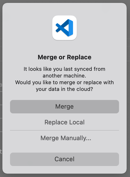 Merge or replace VS Code Settings