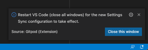 Prompt to restart VS Code Desktop