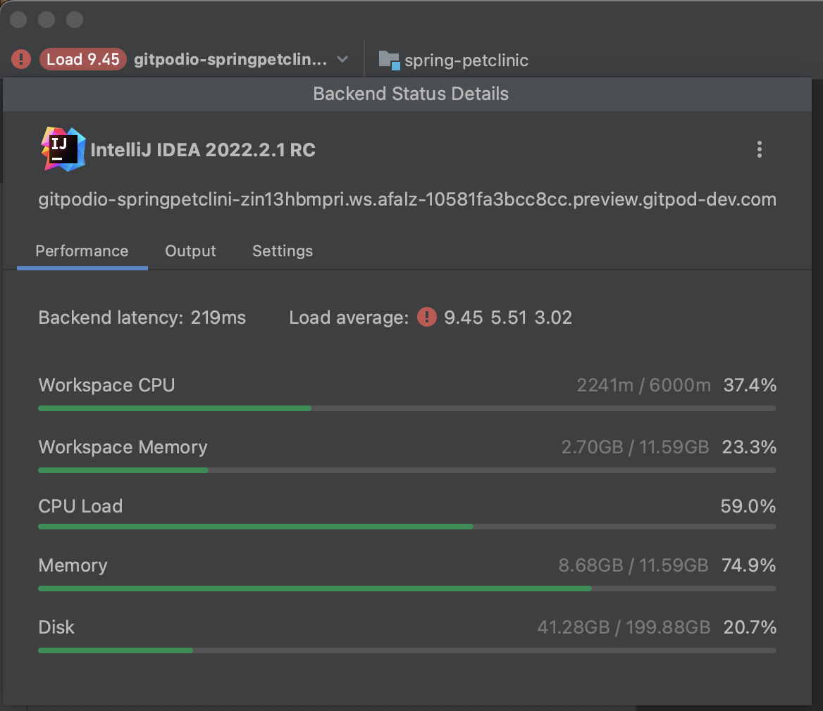 jetbrains gateway performance center
